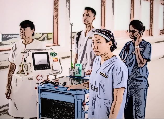  ​The Code Blue team comprises doctors, nurses and respiratory therapists. 