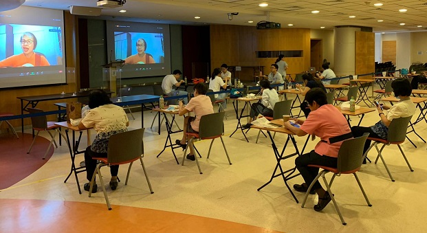  ​Local singer, Cat Ong, entertaining staff during lunch at SGH Deck on 9 with hits from the 70s and 90s including ABBA and Mariah Carey.