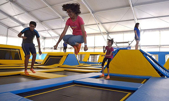  ​Children in a trampoline park in 2014. A KK Women's and Children's Hospital study has found that soft tissue injuries were the most common type of trampoline-related injuries, followed by fractures and dislocations. ST FILE PHOTO