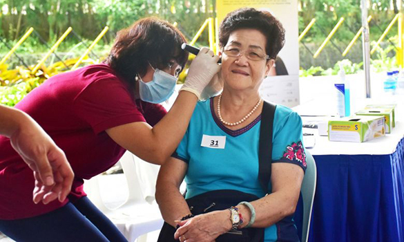  ​can get their ears checked at the Project Silver Screen functional screening programme. PHOTO MINISTRY OF HEALTH