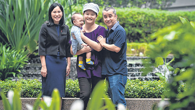 with Ms Judith Chew, the first patient in Asia to receive a transplant with the new technique. ST PHOTO DESMOND WEE