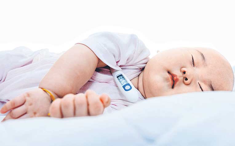 has a fever if his
or her underarm
temperature
is above
37.3 deg C.