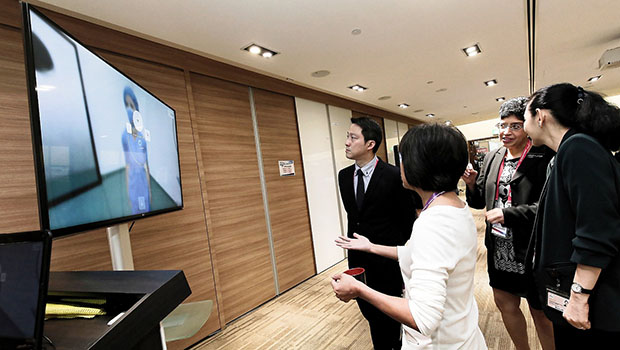  ​Demonstrating the game at S3 Medical Simulation Conference, held at Academia, SGH Campus.